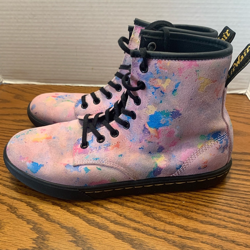 Dr. Martens Pink splash paint look SoftWair Interior Size 8 - Picture 7 of 10